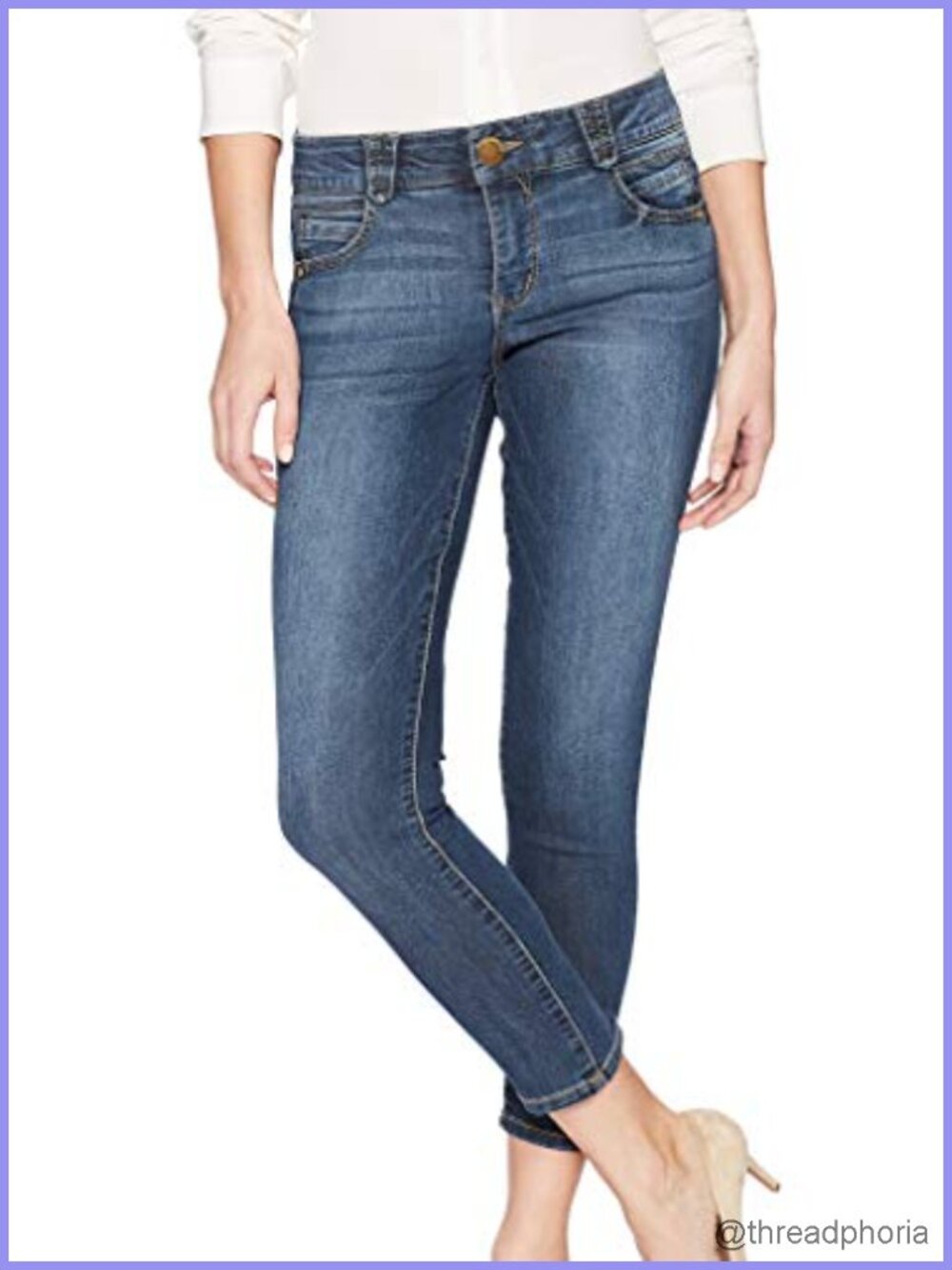 Democracy Ab Solution Crop Skinny Denim Jeans High Stretch Mid Rise 27 Inseam